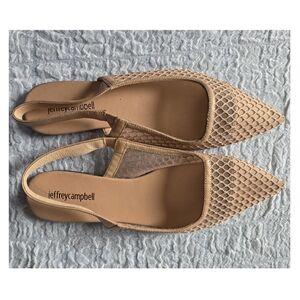 Jeffrey Campbell Emelia Nude Slingback Flats
